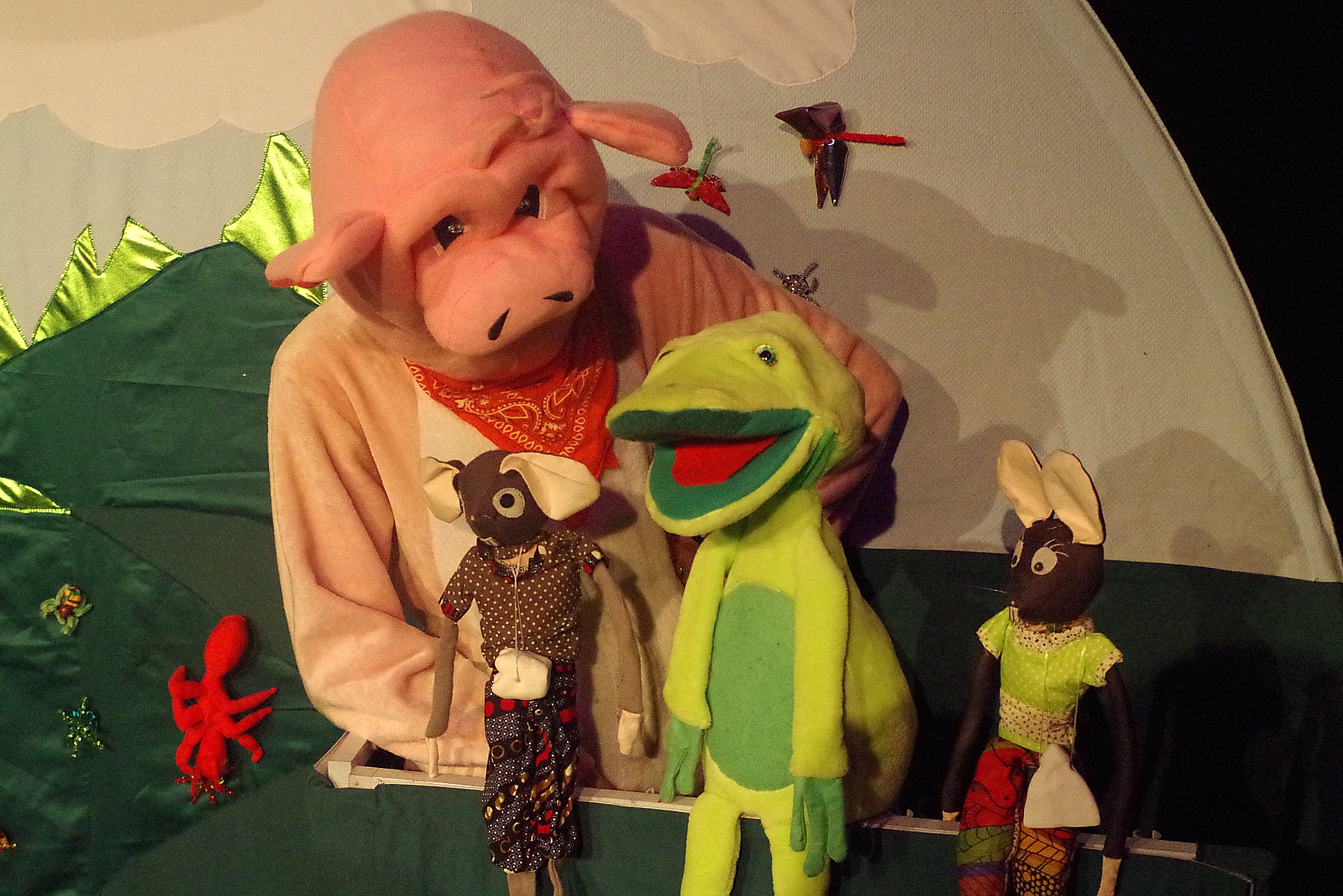 Au Telemac, à Nîmes : cochon, grenouille et souris